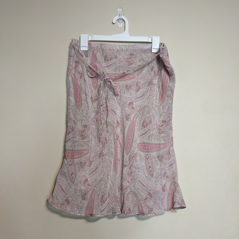 Vintage Hennes Pink Paisley Midi Skirt In Pink Size 14 Fairy Y2K Boho